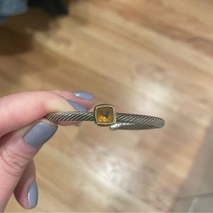 Cable Classics Bracelet in Sterling Silver with Citrine and 18K Yellow Gold